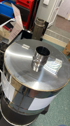 Печь для бани Деревенская 18-24 м3, из трубы 530 мм, нерж бак 85 л